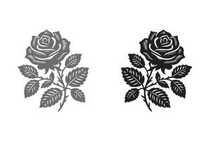Rose Flower silhouette Illustration Artwork vector
