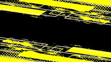 Abstract brush grunge background with yellow shape and dot halftone vector