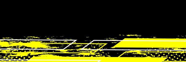 Abstract brush grunge background with yellow shape and dot halftone vector