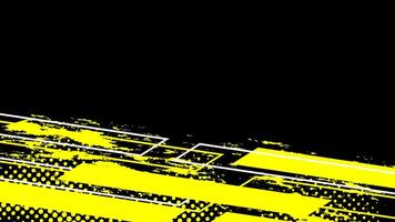 Abstract brush grunge background with yellow shape and dot halftone vector