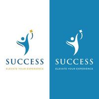 Abstract logo template design of person reaching for the stars with a creative idea.Logo for business, community, success and dreams. vector