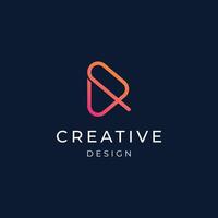 Creative and unique abstract logo template design with geometry isolated background.Logo for business , company , initial and studio. vector