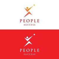 Abstract logo template design of person reaching for the stars with a creative idea.Logo for business, community, success and dreams. vector