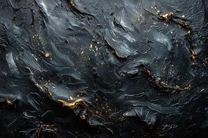 Texture of black and gold paints. Luxurious background. Generated by artificial intelligence photo