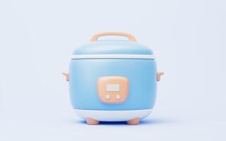 Cartoon style rice cooker, 3d rendering. photo