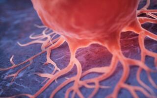 Biological cancer cell and disease, 3d rendering. photo