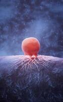 Biological cancer cell and disease, 3d rendering. photo