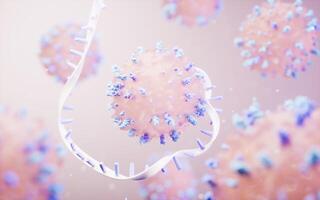 Lymphocytes and biomedical concept, 3d rendering. photo