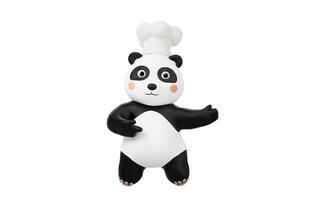 Panda chef with cartoon style, 3d rendering. photo
