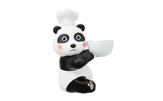 Panda chef with cartoon style, 3d rendering. photo