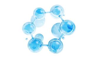 Molecule and water bubble, 3d rendering. photo