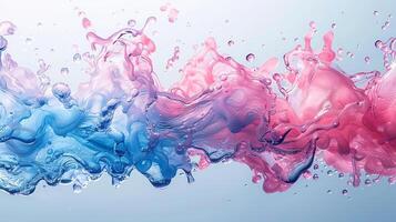Pink and blue ink in water. Splash of colored water on a light background. Abstract color background. Generated by artificial intelligence photo