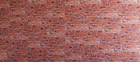 Red brick wall grunge texture wallpaper. Red brick wall pattern background 3d render with copy space photo