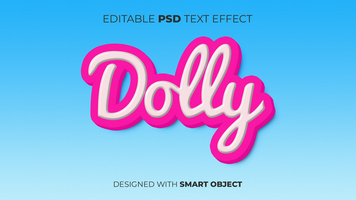 Text Effect of Dolly Editable for Title, Copy, Poster, Event, Marketing, 3D Text, Caption, Style psd