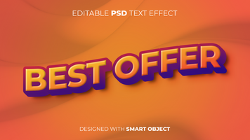 Text Effect of Best Offer Editable for Title, Copy, Poster, Event, Marketing, 3D Text, Caption, Style psd