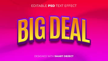 Text Effect of Big Deal Editable for Title, Copy, Poster, Event, Marketing, 3D Text, Caption, Style psd