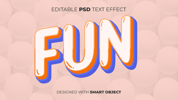 Text Effect of Fun Editable for Title, Copy, Poster, Event, Marketing, 3D Text, Caption, Style psd
