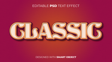 Text Effect of Classic Editable for Title, Copy, Poster, Event, Marketing, 3D Text, Caption, Style psd