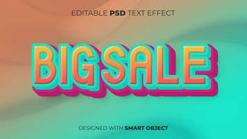 Text Effect of Big Sale Editable for Title, Copy, Poster, Event, Marketing, 3D Text, Caption, Style psd
