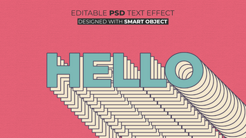 Text Effect of Hello Editable for Title, Copy, Poster, Event, Marketing, 3D Text, Caption, Style psd