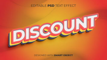 Text Effect of Discount Editable for Title, Copy, Poster, Event, Marketing, 3D Text, Caption, Style psd