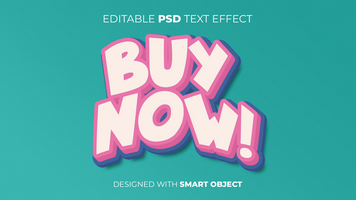 Text Effect of Buy Now Editable for Title, Copy, Poster, Event, Marketing, 3D Text, Caption, Style psd