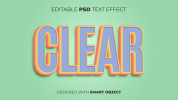 Text Effect of Clear Editable for Title, Copy, Poster, Event, Marketing, 3D Text, Caption, Style psd
