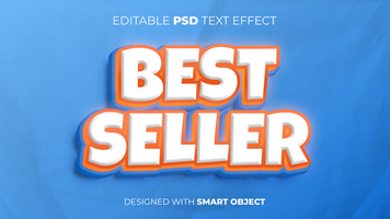Text Effect of Best Seller Editable for Title, Copy, Poster, Event, Marketing, 3D Text, Caption, Style psd