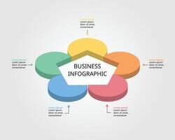 pentagon shape template for business infographic for presentation for 5 element vector