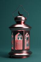Ramadan lantern vertical background with copy space, 3d render. photo