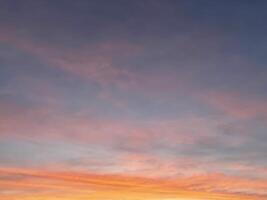 Sunset sky with colorful clouds background concept. Evening sunset. Twilight sky. photo