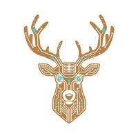 A deer with antlers made of circuit boards vector