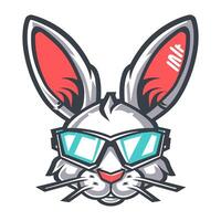 A rabbit with cyber ears vector