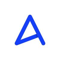 Minimalist logo letter A with line vector
