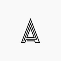 Minimalist logo letter A with line vector