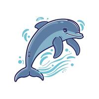 A dolphin with a digital fin vector