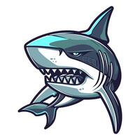 A shark with digital scales and a cybernetic vector