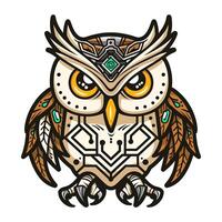 An owl with circuit patterns vector