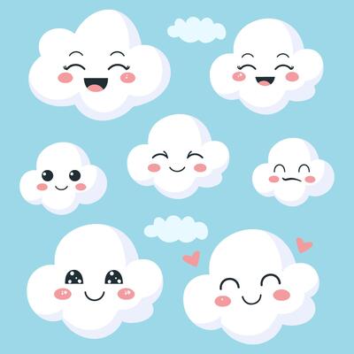 set cloud illustration
