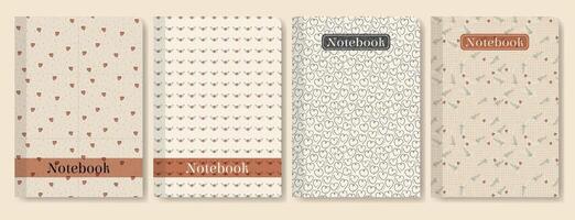 Simple book cover design in neutral color. Notebook cover page design romantic artwork collection. vector