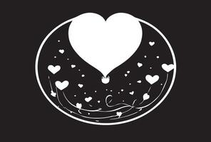 Hand drawn heart line background. Hearts. vector