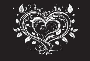 Hand drawn heart line background. Hearts. vector
