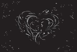 Hand drawn heart line background. Hearts. vector