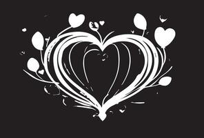 Hand drawn heart line background. Hearts. vector