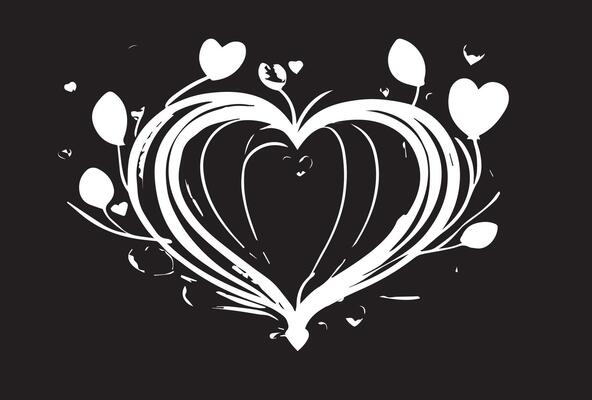 Hand drawn heart line background. Hearts.