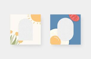 Set of social media frame. Social media post template. illustration. vector