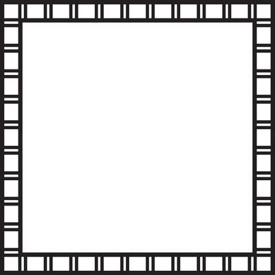 black monochrome square Egyptian ornament. Rectangle, frame, ancient Egypt.Pattern of lotus flowers and sun. Template for stained glass