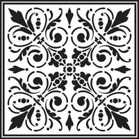 monochrome square European ornament. Classic pattern of Ancient Greece, Roman Empire. Suitable for sandblasting, plotter and laser cutting. vector