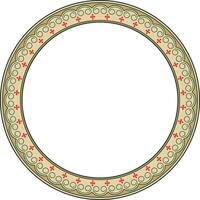 colored round Yakut ornament. Endless circle, border, frame of the northern peoples of the Far East. vector