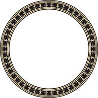 gold and black round Yakut ornament. Endless circle, border, frame of the northern peoples of the Far East. vector